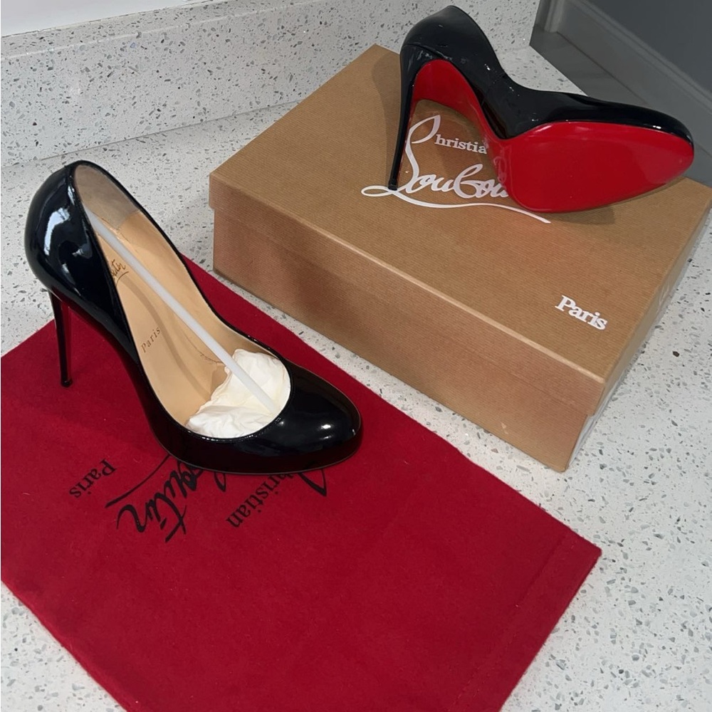 Christian Louboutin Fifi 120 Patent Black Pumps – Size 40 – New / Never Worn